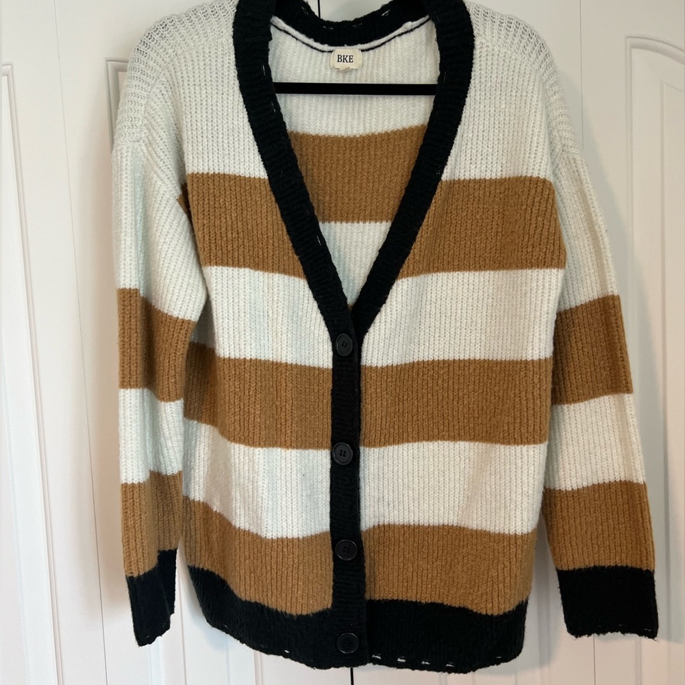 BKE Striped Cardigan Sweater